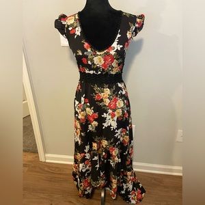 🔥/⭐️ - High Low Floral Lace Open Back Dress